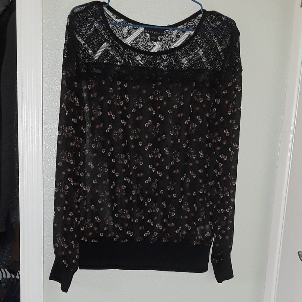 Sheer long sleeve top